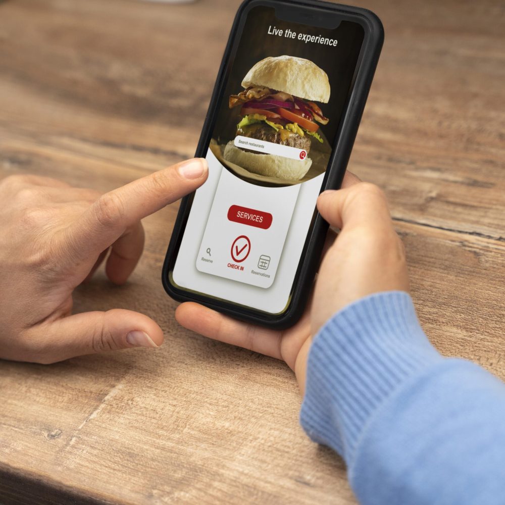 high-angle-woman-ordering-takeaway-food-smartphone high-angle-woman-ordering-takeaway-food-smartphone